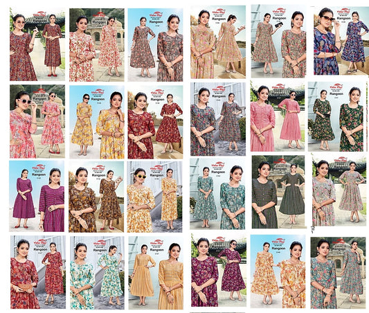 Rangoon Vol 21 Value Plus Rayon Anarkali Kurtis Wholesale Rate