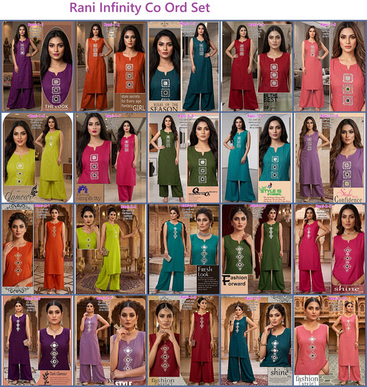 Rani Infinity Vertican Co Ord Set Supplier Gujarat