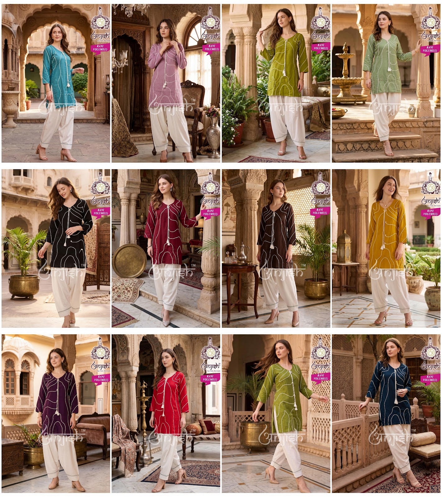 Rani Vol 1 Farsi Salwar Anjish Reyon Kurti Bottom Set Supplier Gujarat
