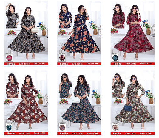 Ranjha Jnx Chanderi Modal Anarkali Kurtis Wholesaler India