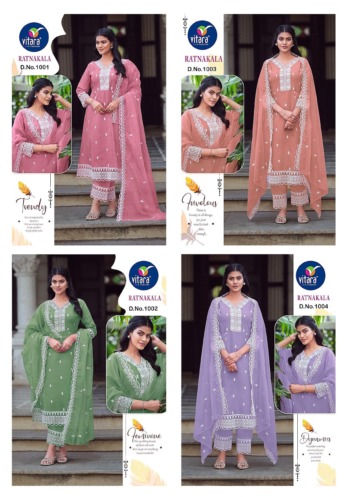 Ratankala Vitara Roman Silk Readymade Pant Style Suits Exporter India