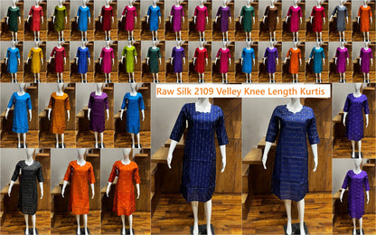 Raw Silk 2109 Velley Knee Length Kurtis Manufacturer