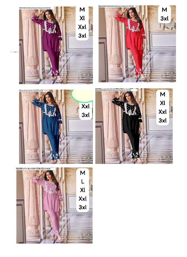 Rayon0410 Pavitra Sharma Pure Rayon Co Ord Set Supplier