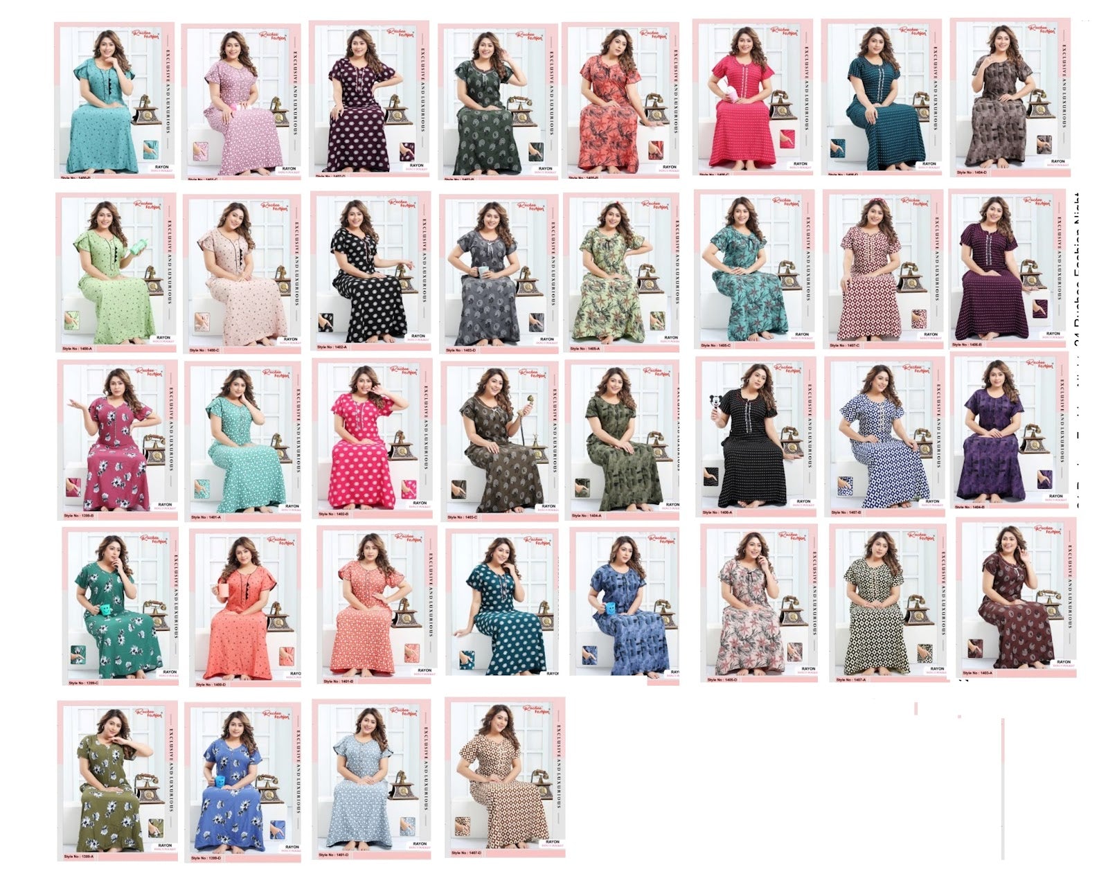 Rayon 071024 Ruchee Fashion Night Gowns Wholesaler India