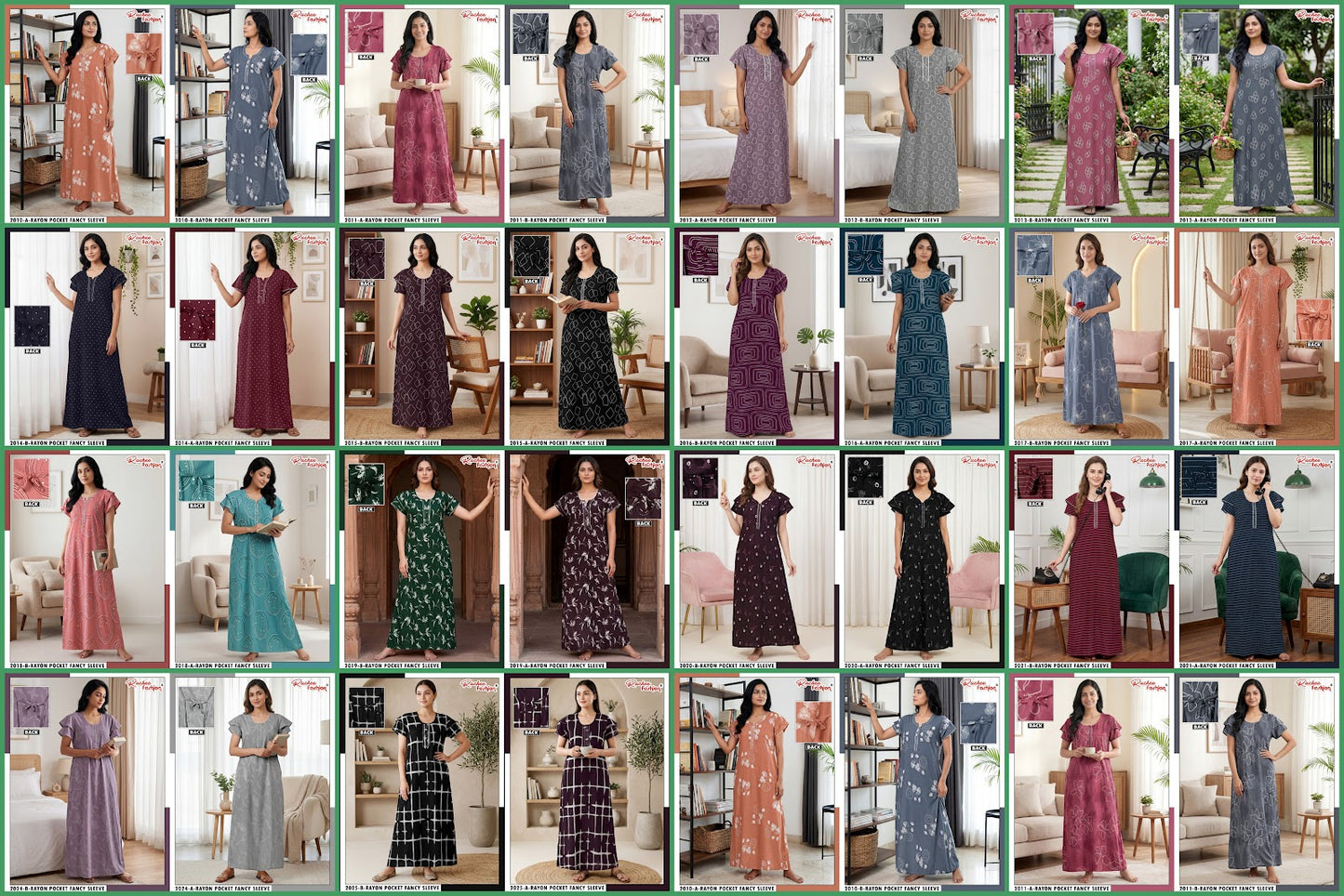 Rayon 160726 Ruchee Fashion Night Gowns Manufacturer India
