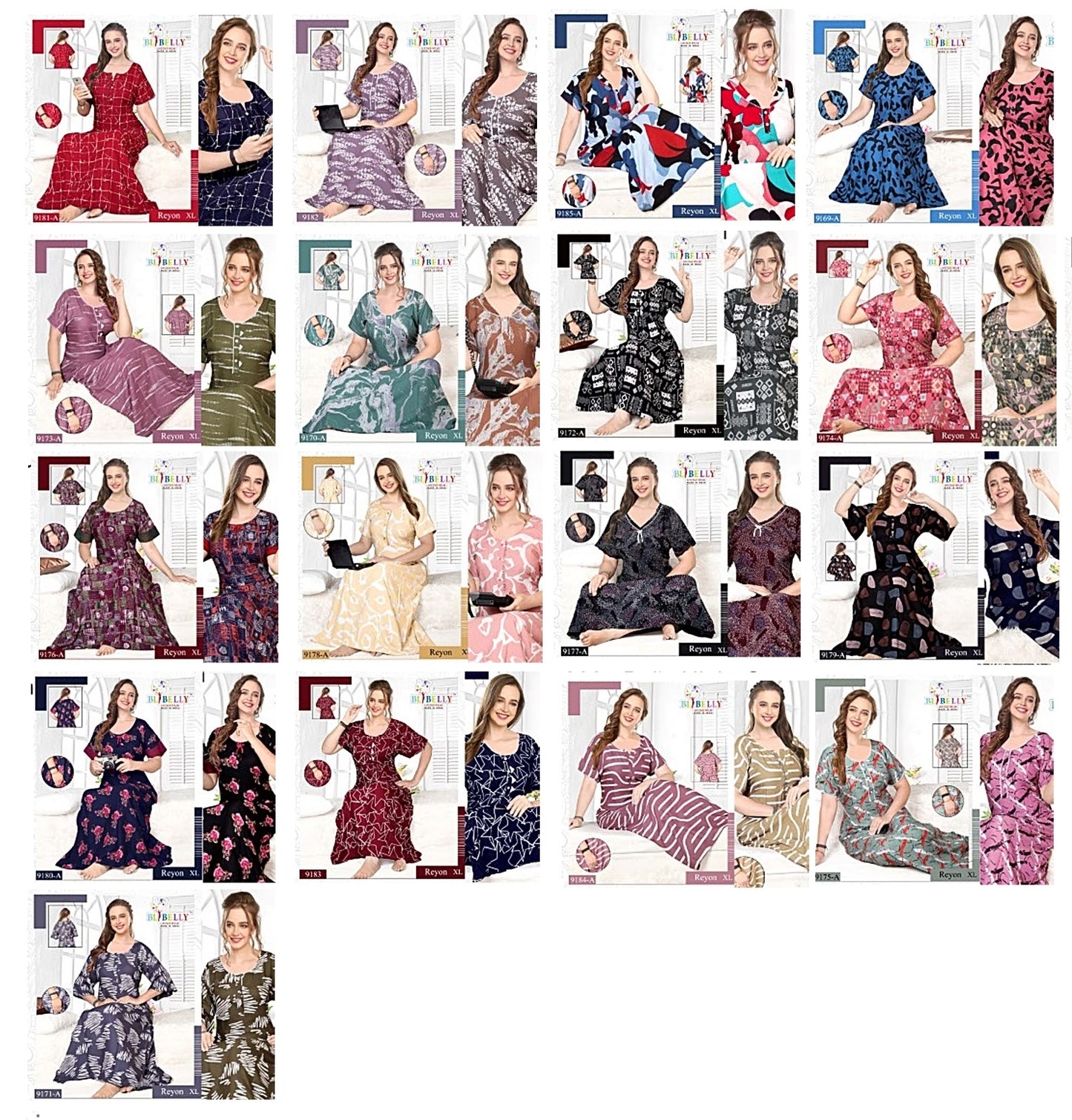 Rayon 2007 Belly Night Gowns Exporter