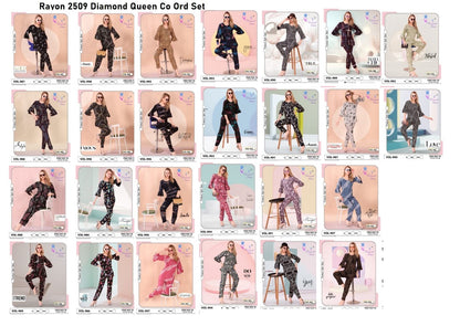 Rayon 2509 Diamond Queen Co Ord Set Exporter India