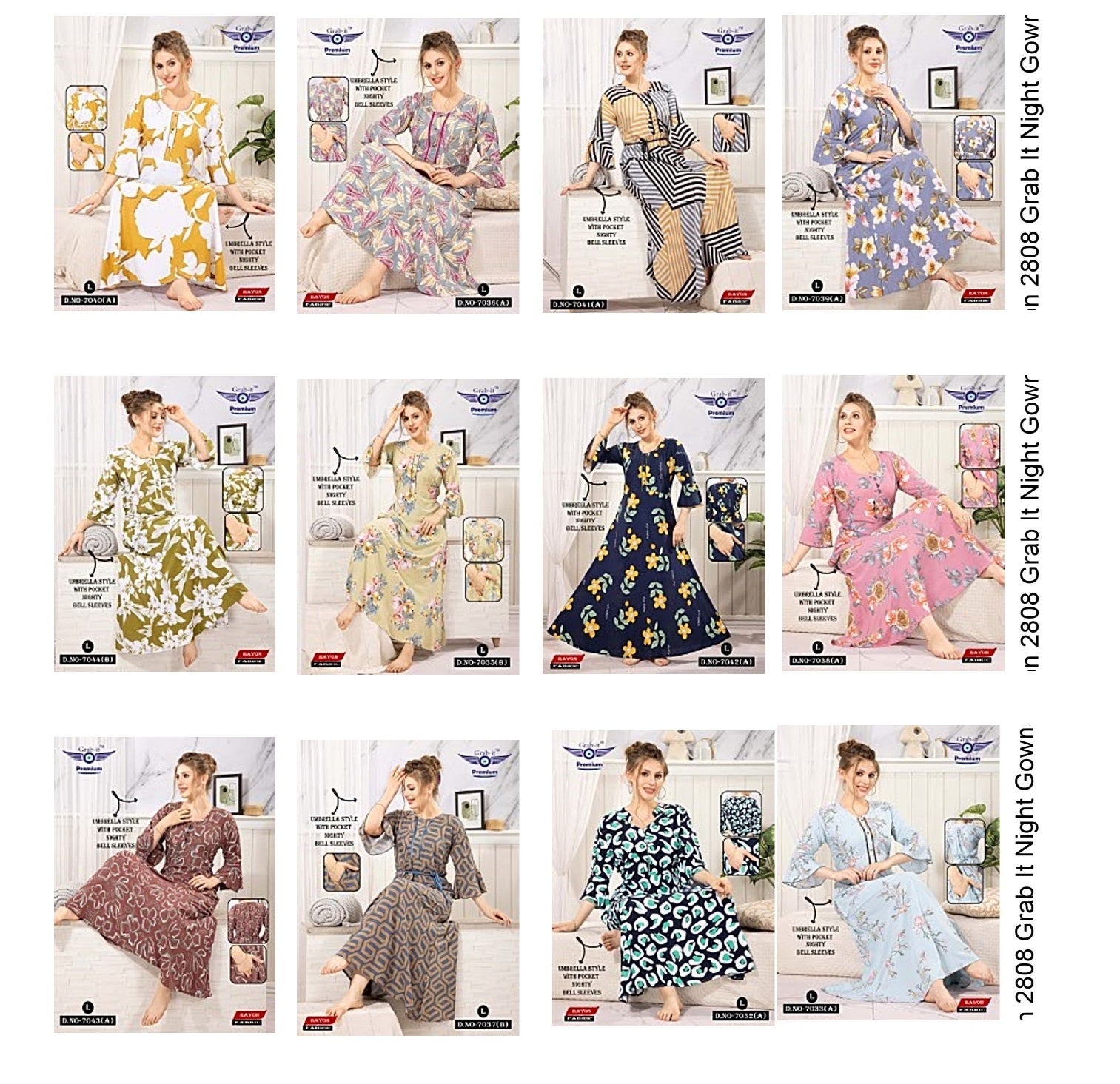 Rayon 2808 Grab It Imported Night Gowns Exporter Gujarat