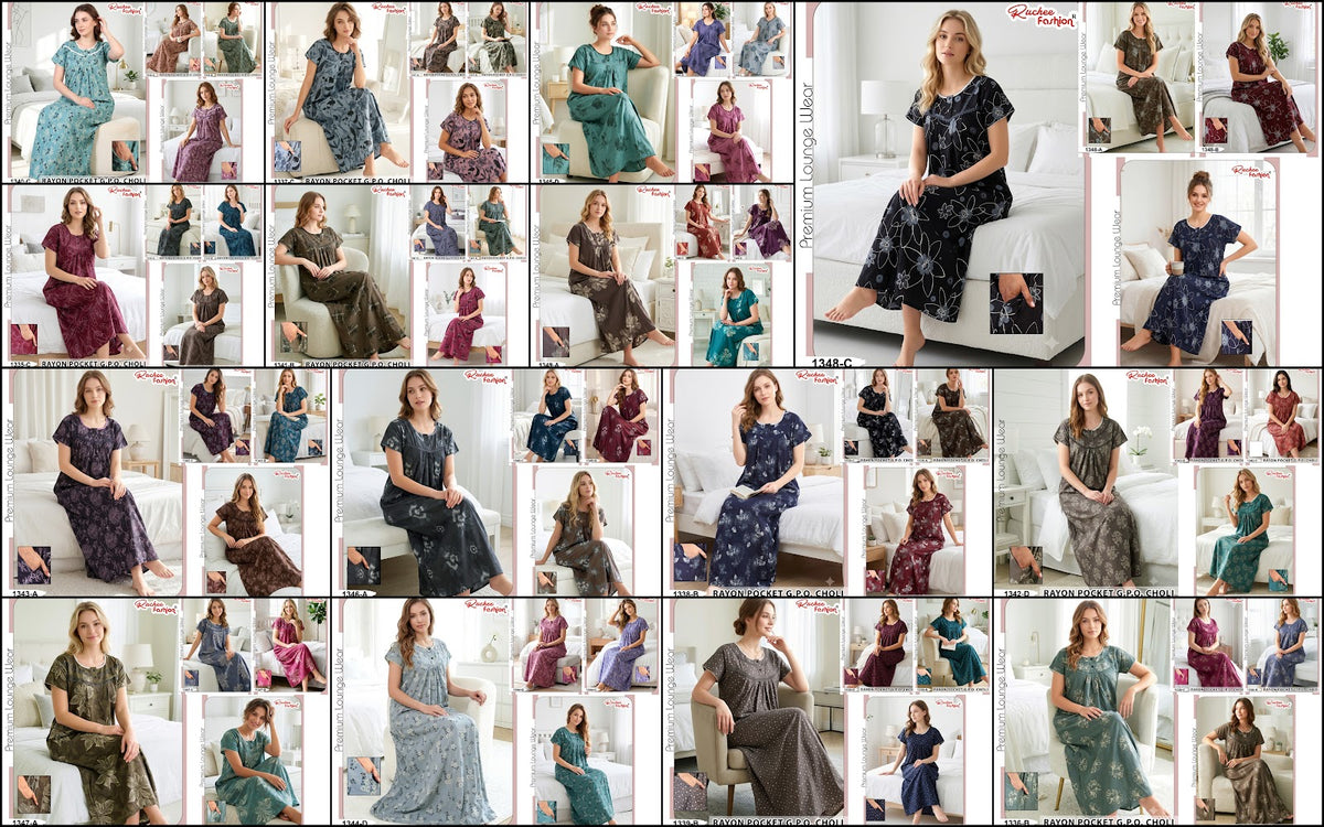 Rayon Gpo 0809 Ruchee Fashion Night Gowns Manufacturer Ahmedabad