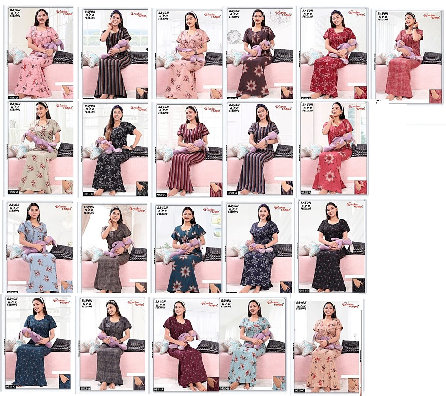 Rayon Gpo 180624 Ruchee Fashion Feeding Night Gown Exporter Ahmedabad