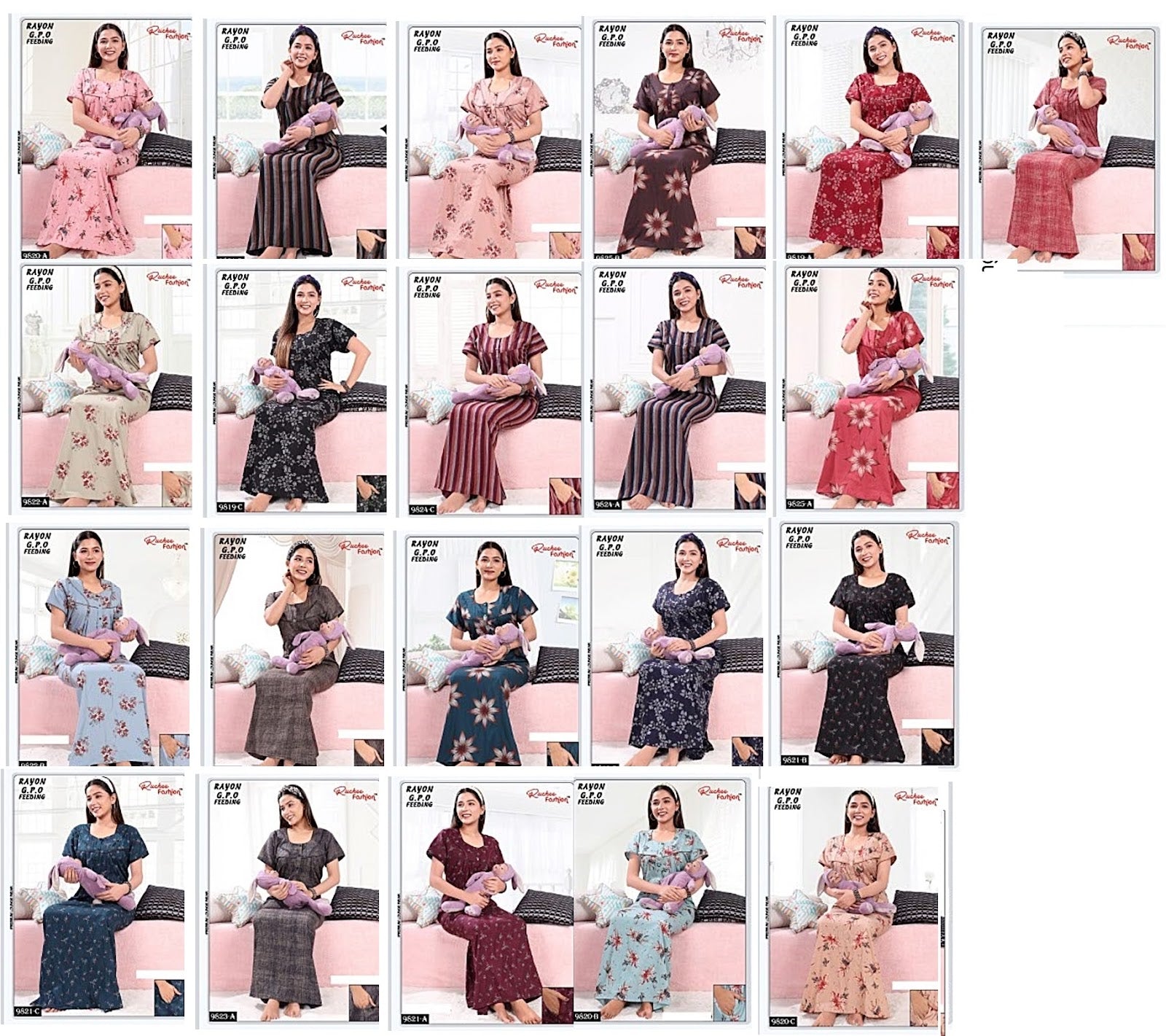 Rayon Gpo 180624 Ruchee Fashion Feeding Night Gown Exporter Ahmedabad