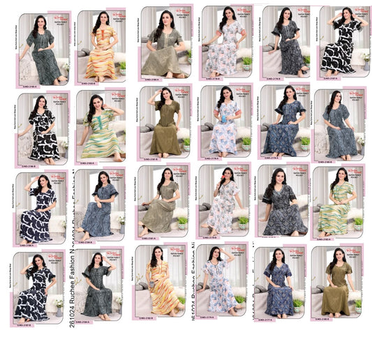 Rayon Pocket 261024 Ruchee Fashion Night Gowns Wholesale Rate