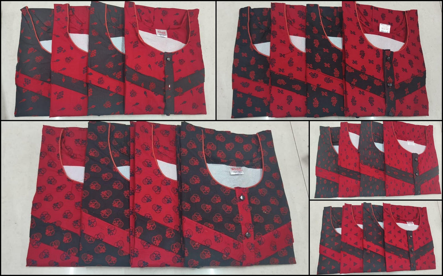 Red Blue 2306 Ruchee Fashion Cotton Feeding Night Gown Wholesale