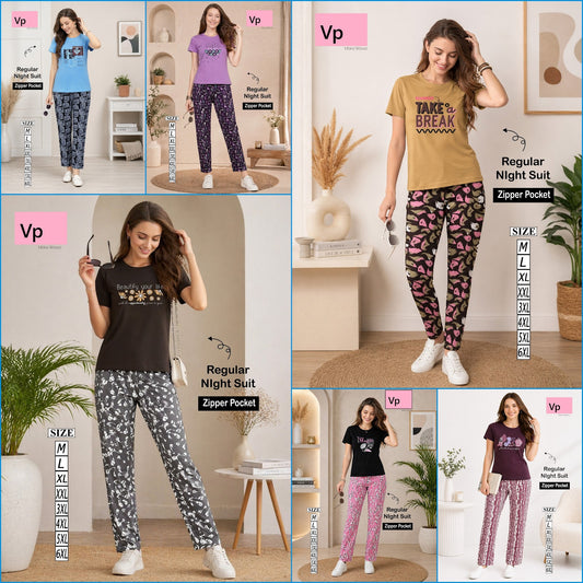 Regular 2904 Vp Hosiery Cotton Pyjama Night Suits Supplier Ahmedabad