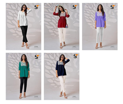 Regular Wear Salas Heavy Reyon Fancy Tops Wholesaler Ahmedabad