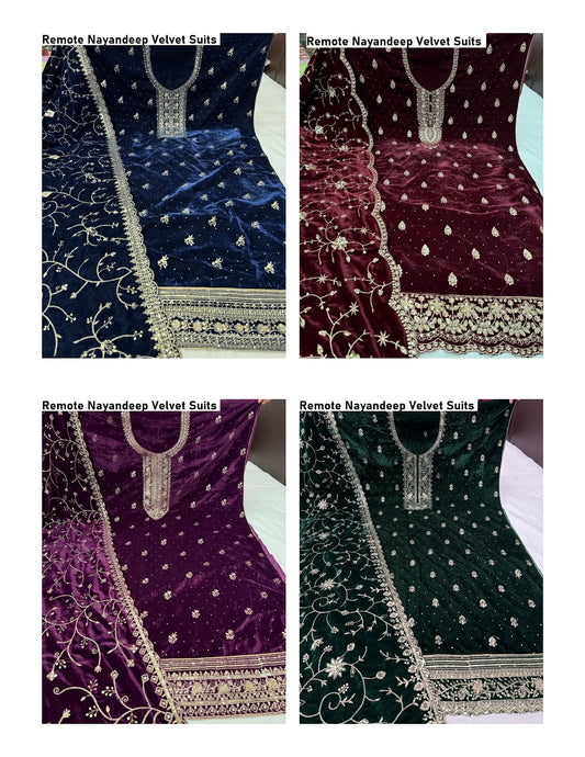 Remote Nayandeep Velvet Suits Supplier India