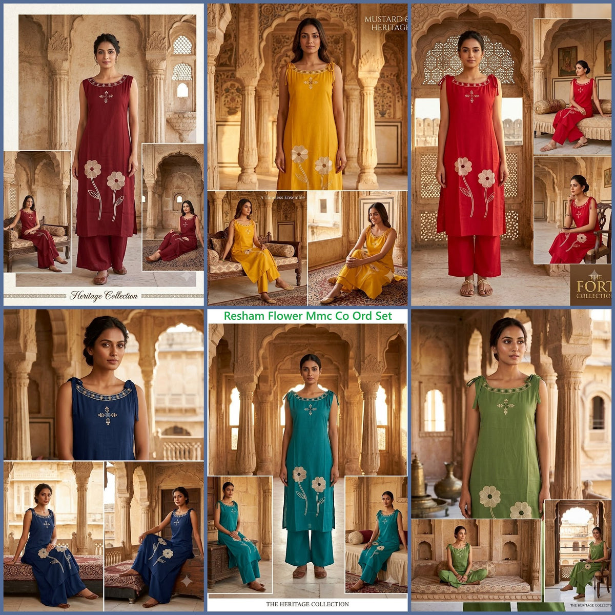 Resham Flower Mmc Vatican Co Ord Set Wholesale Price