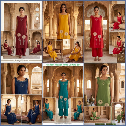Resham Flower Mmc Vatican Co Ord Set Wholesale Price