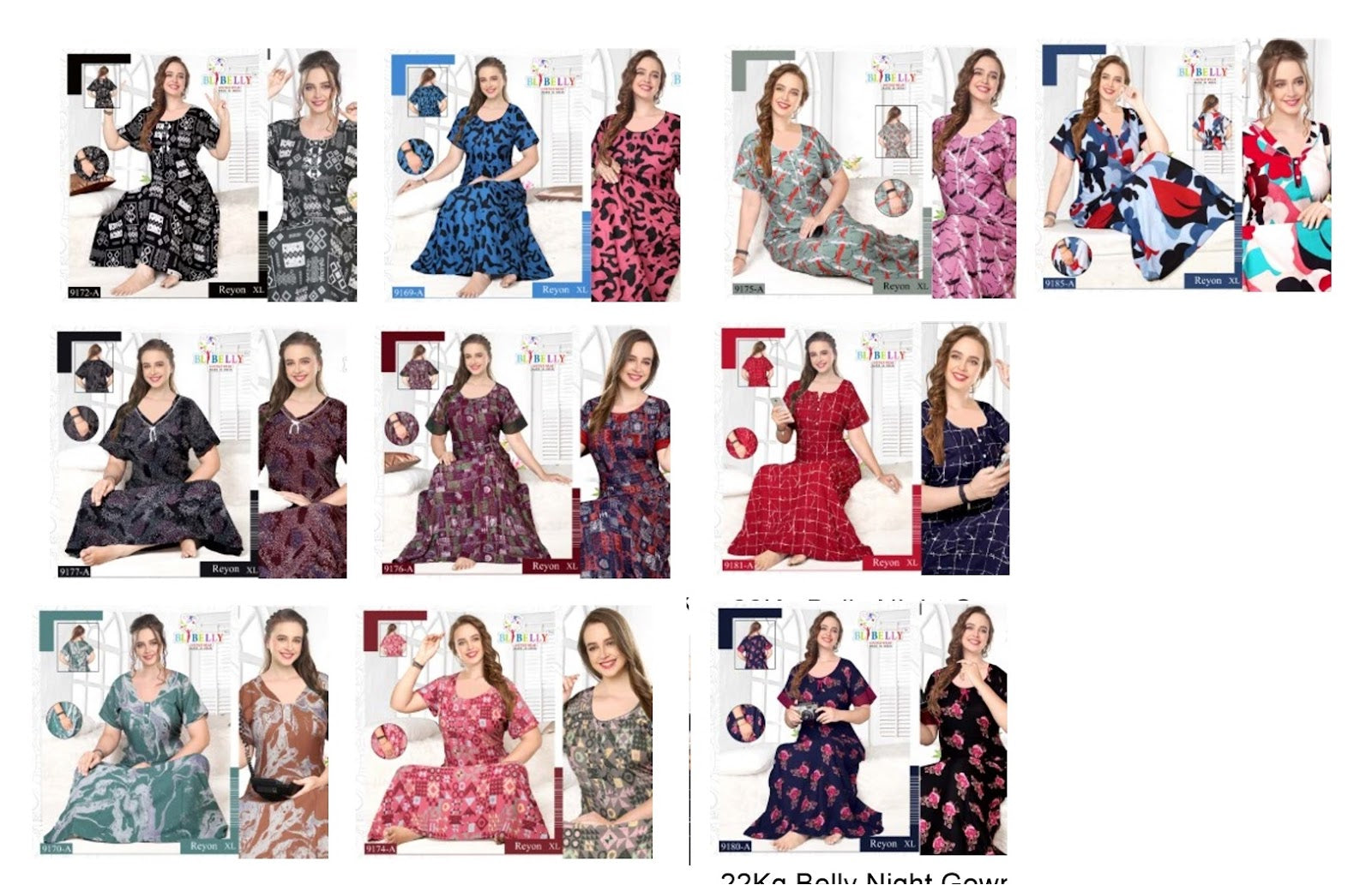 Reyon 22Kg Belly Night Gowns Wholesaler