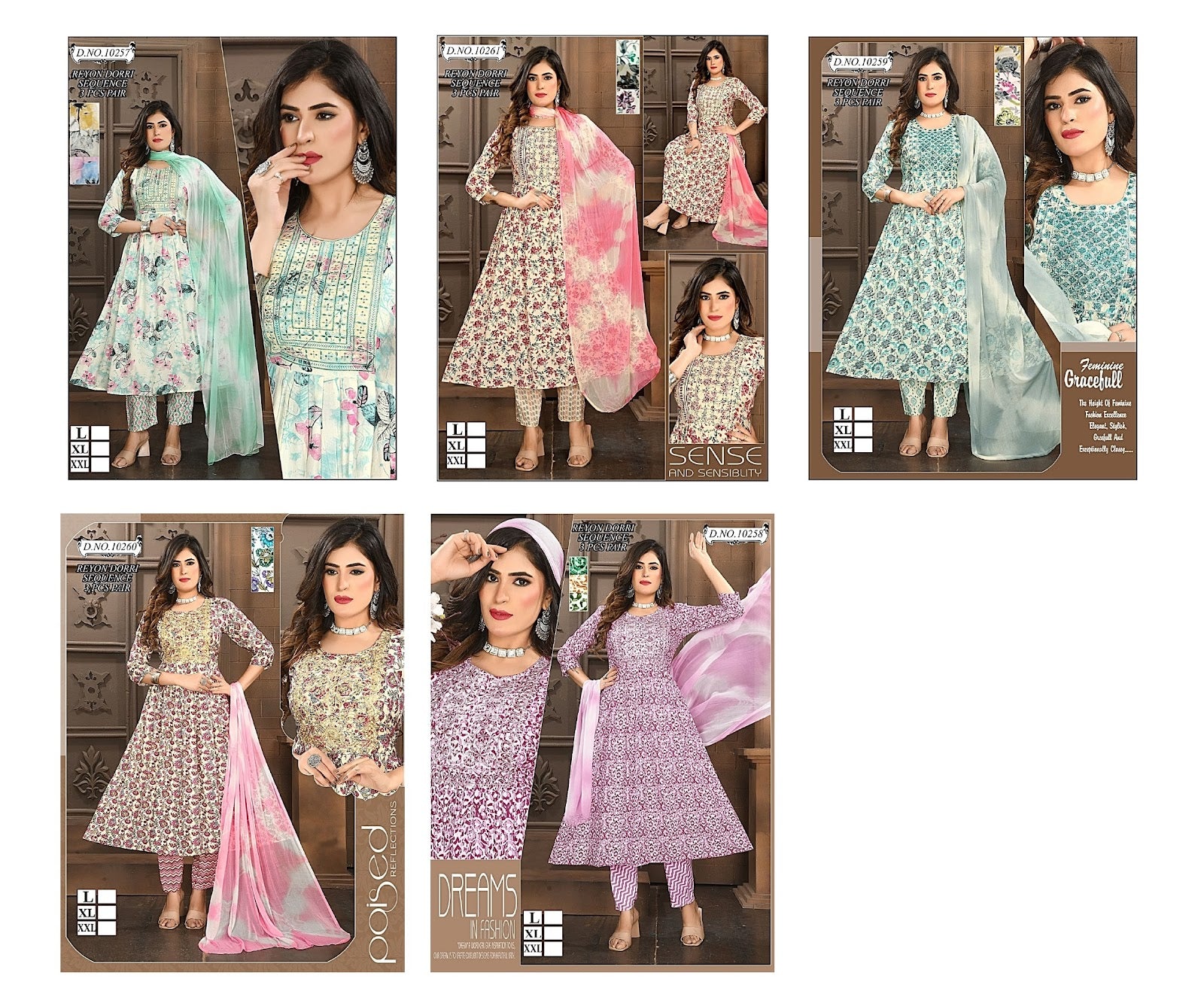 Reyon Dorri-2607 Mmc Readymade Pant Style Suits Wholesale Rate