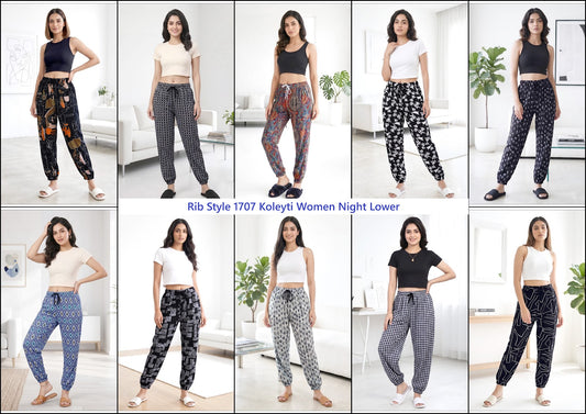 Rib Style 1707 Koleyti Women Night Lower Exporter India