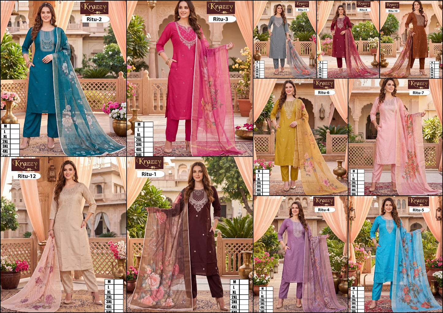 Ritu Krazzy Kanha Two Tone Readymade Pant Style Suits Wholesaler