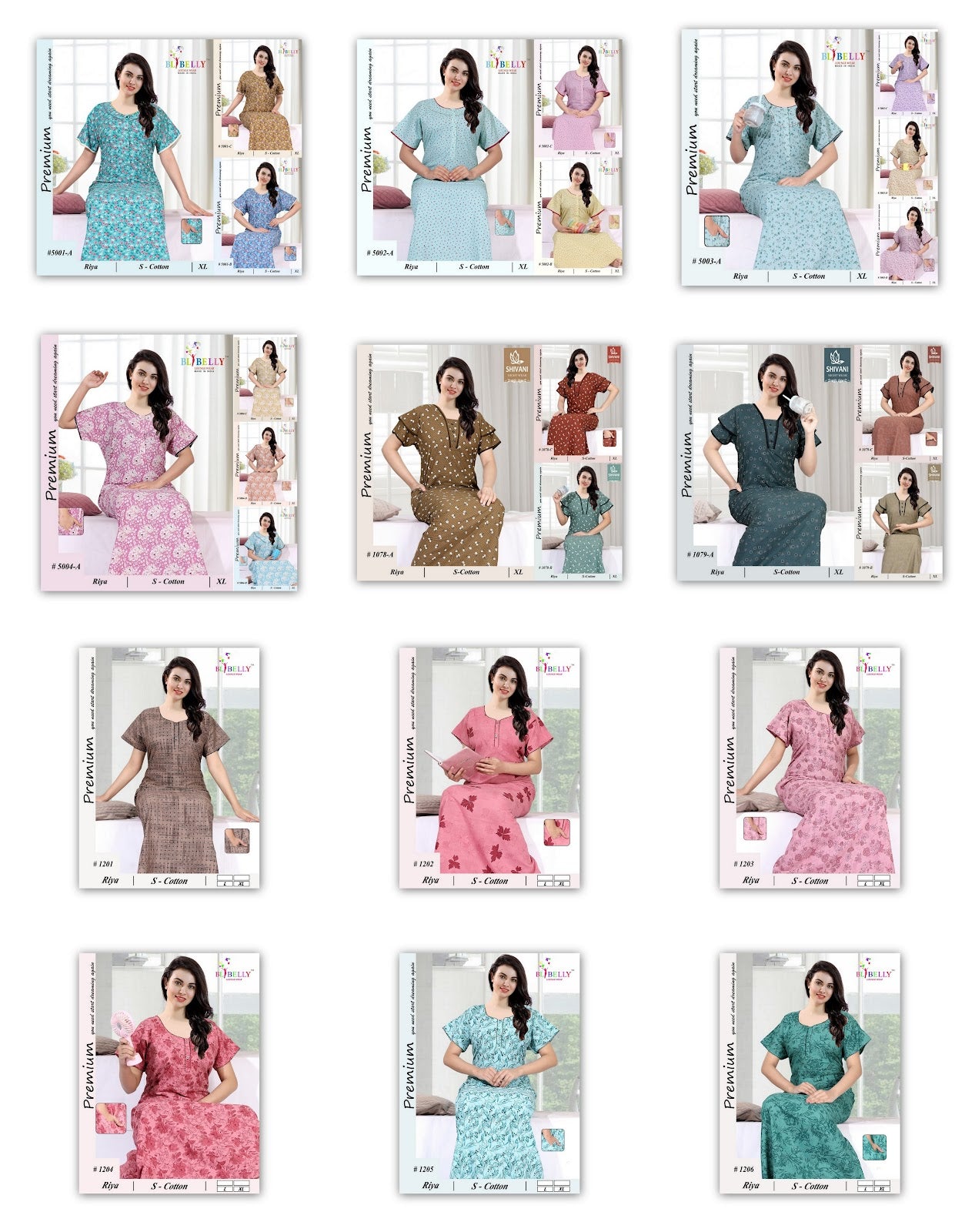 Riya Shivani Belly Cotton Night Gowns Exporter Ahmedabad