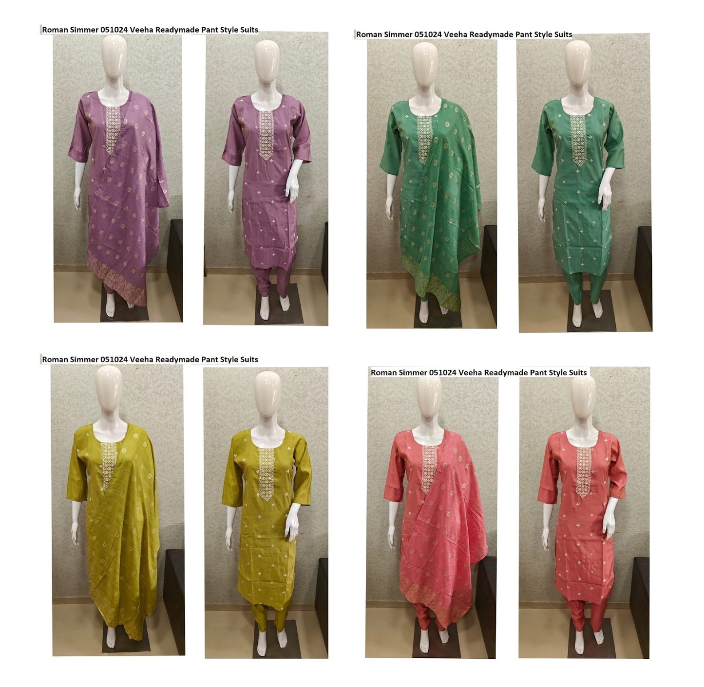 Roman Simmer 051024 Veeha Readymade Pant Style Suits Exporter India