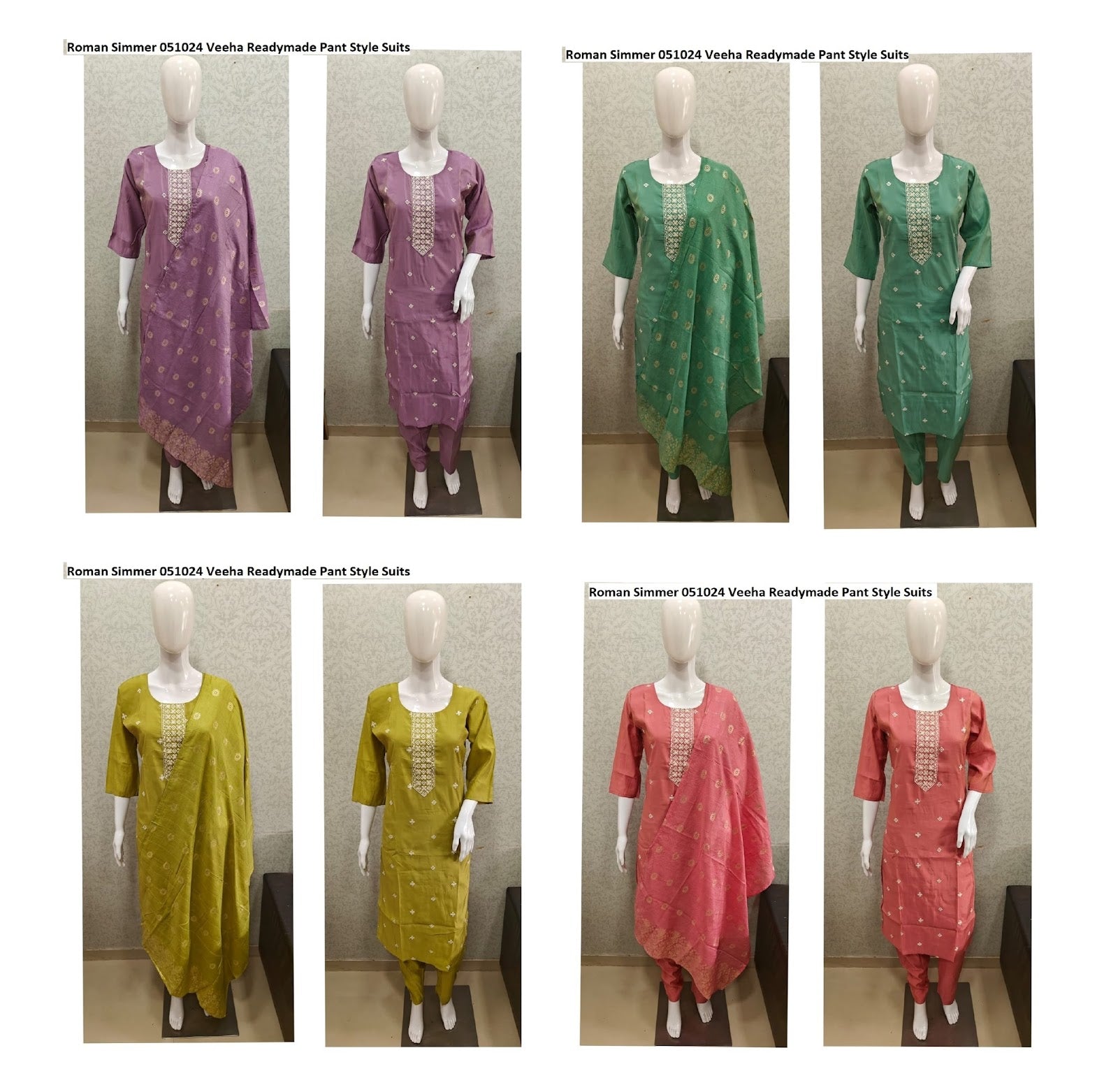 Roman Simmer 051024 Veeha Readymade Pant Style Suits Exporter India