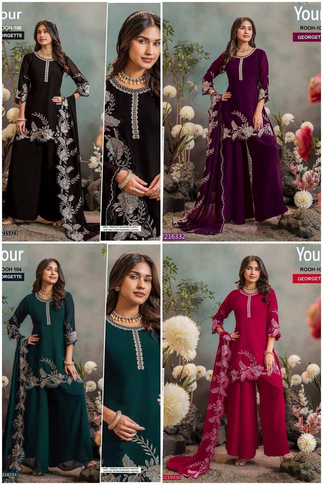 Rooh Your Georgette Readymade Plazzo Style Suits Wholesaler Ahmedabad