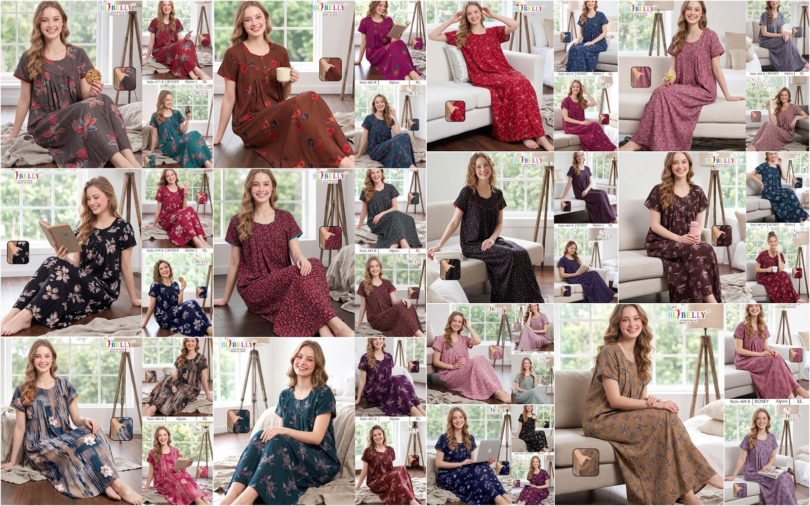 Rosey Alpine Belly Night Gowns Manufacturer Gujarat