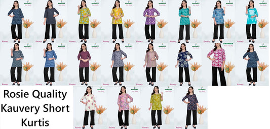Rosie Quality Kauvery Cotton Short Kurtis Wholesaler India
