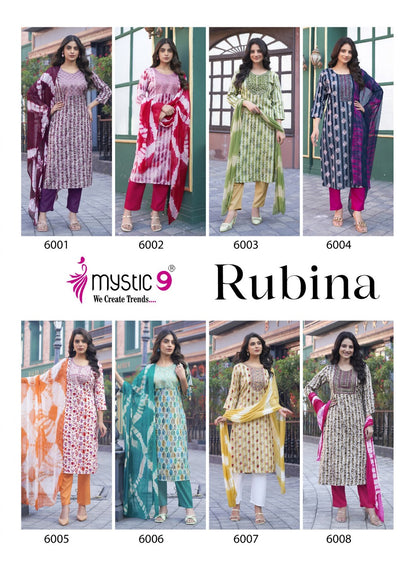 Rubina Vol 6 Mystic 9 Rayon Readymade Pant Style Suits Wholesaler Gujarat