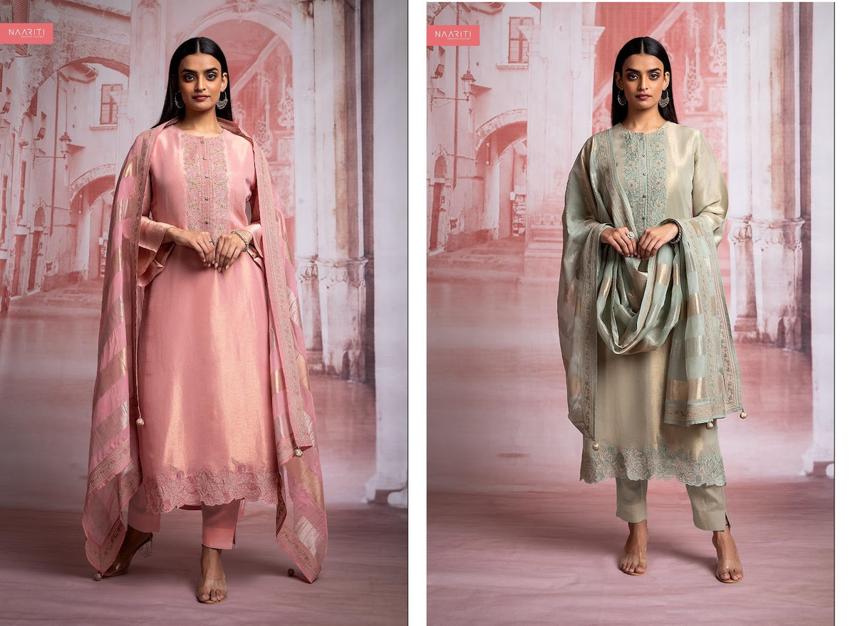 Ruhasa Naariti Organza Pant Style Suits Exporter India