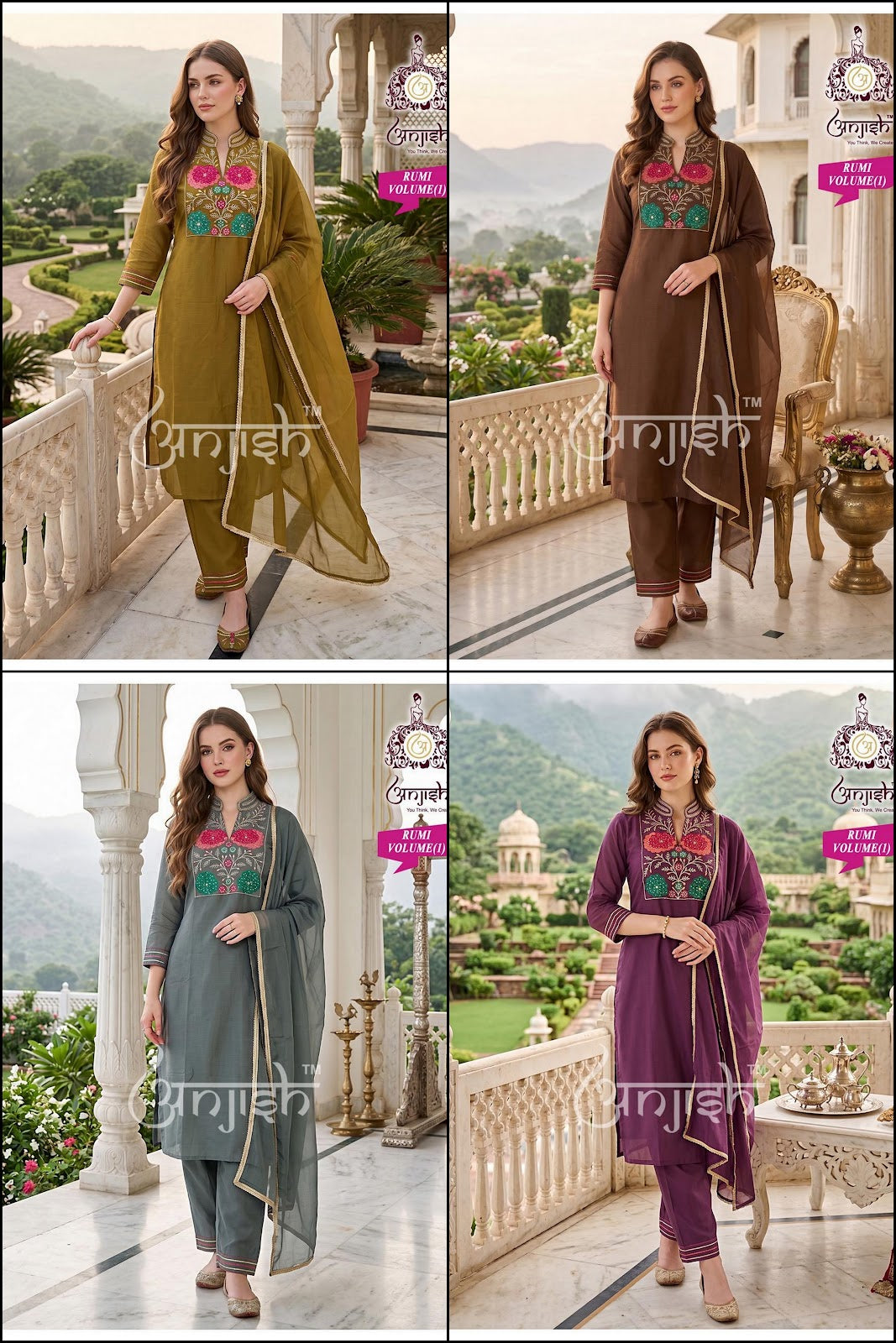 Rumi Anjish Chanderi Readymade Pant Style Suits Wholesaler India