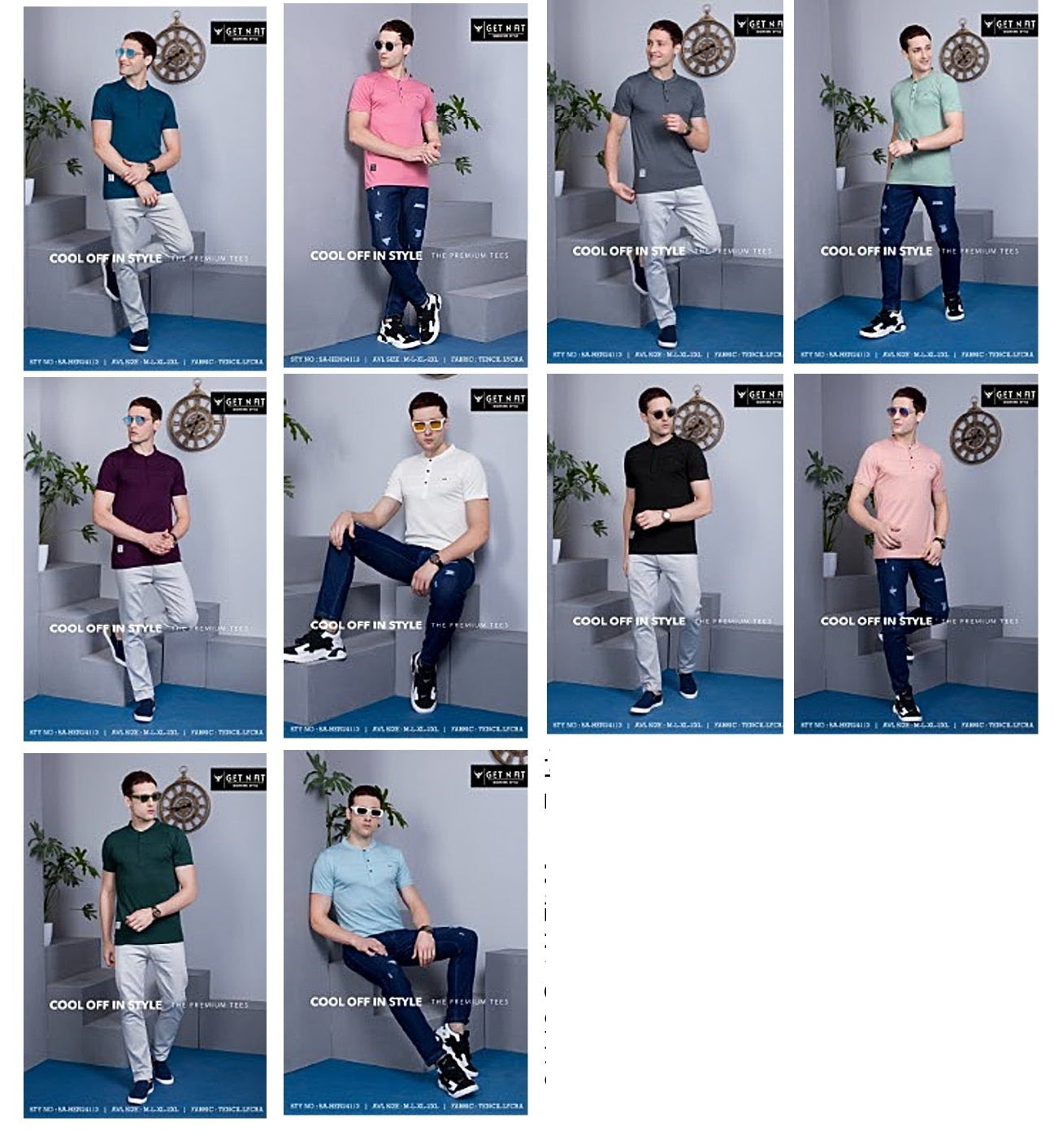 Sa Hen24113 Get N Fit Tencil Lycra Mens Tshirts Manufacturer India