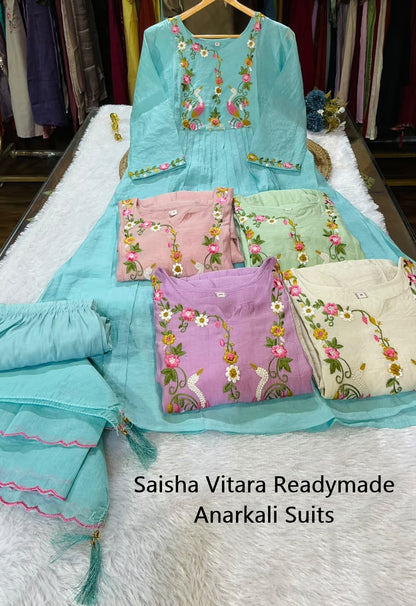 Saisha Vitara Chiffon Readymade Anarkali Suits Wholesale Price