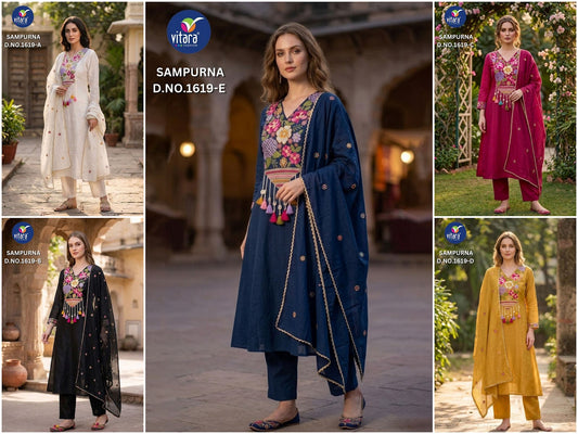 Sampurna Vitara Chanderi Readymade Pant Style Suits Wholesale Price