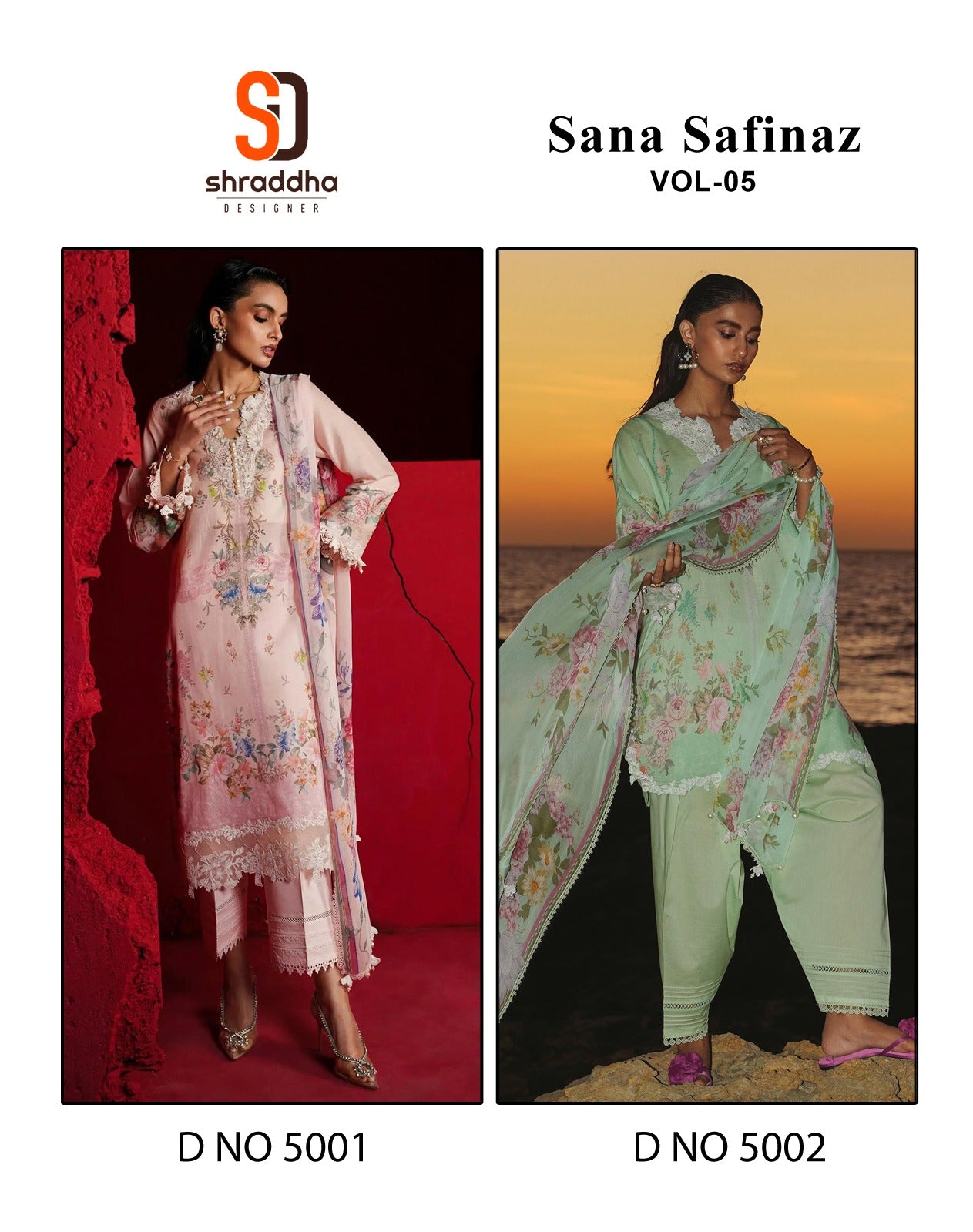 Sana Safinaz Vol 5 Shraddha Designer Lawn Cotton Pakistani Patch Work Suits Exporter