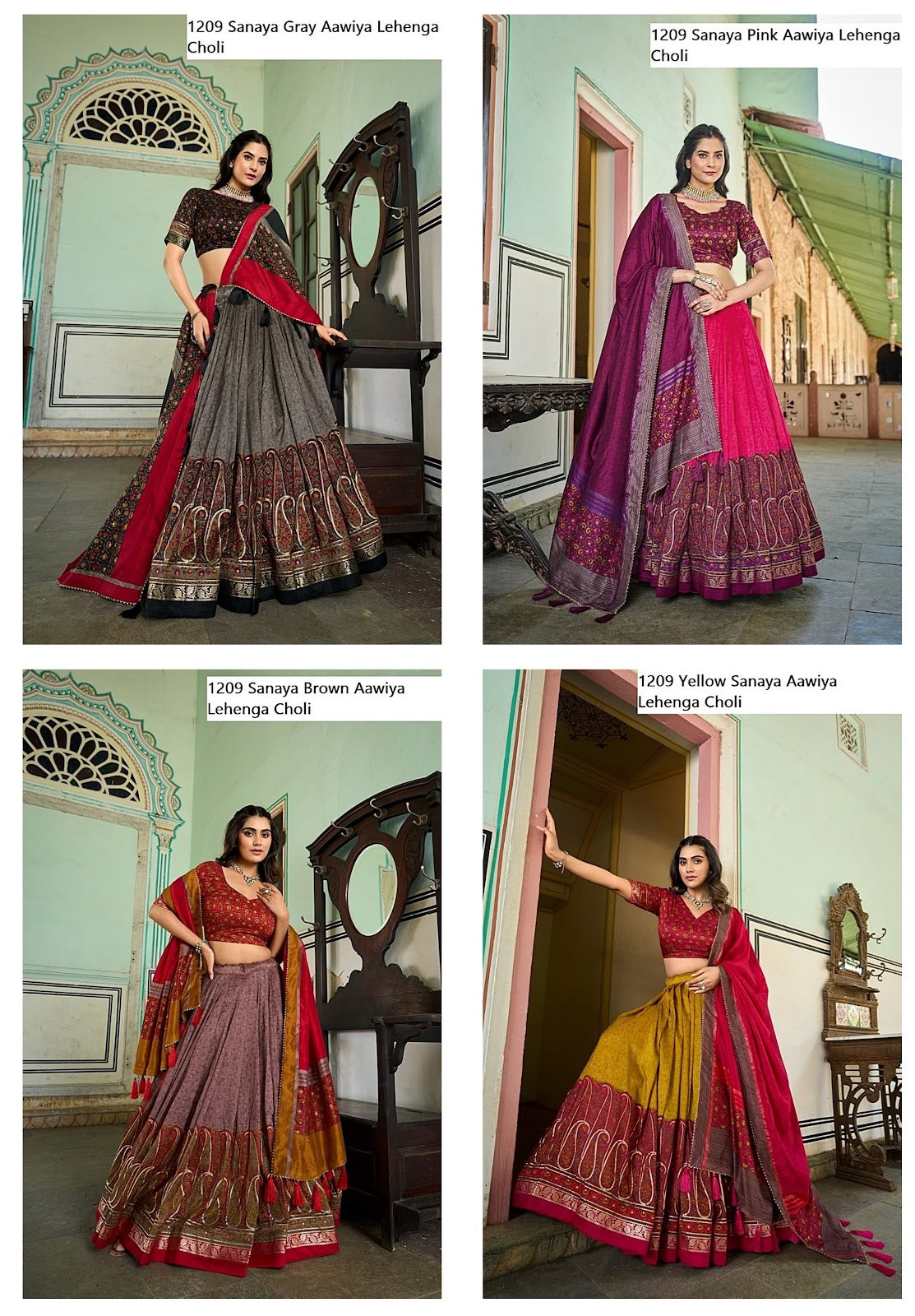 Sanaya-1209 Aawiya Tussar Silk Lehenga Choli Supplier Gujarat