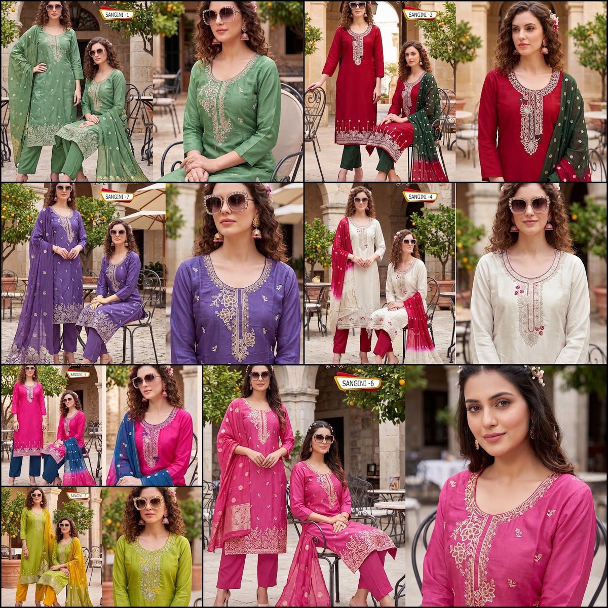 Sangini Maheesha Roman Readymade Pant Style Suits Wholesale Rate