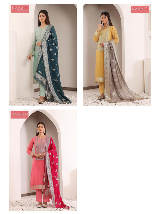Sazwa Naariti Organza Pant Style Suits Manufacturer Gujarat