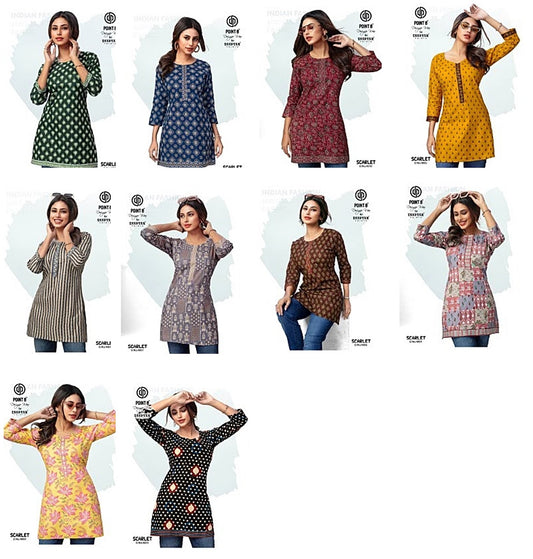 Scarlet Vol 4 Deeptex Prints Cotton Short Kurtis Wholesaler Ahmedabad