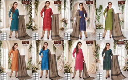 Sejal Krazzy Kanha Silk Readymade Pant Style Suits Wholesale