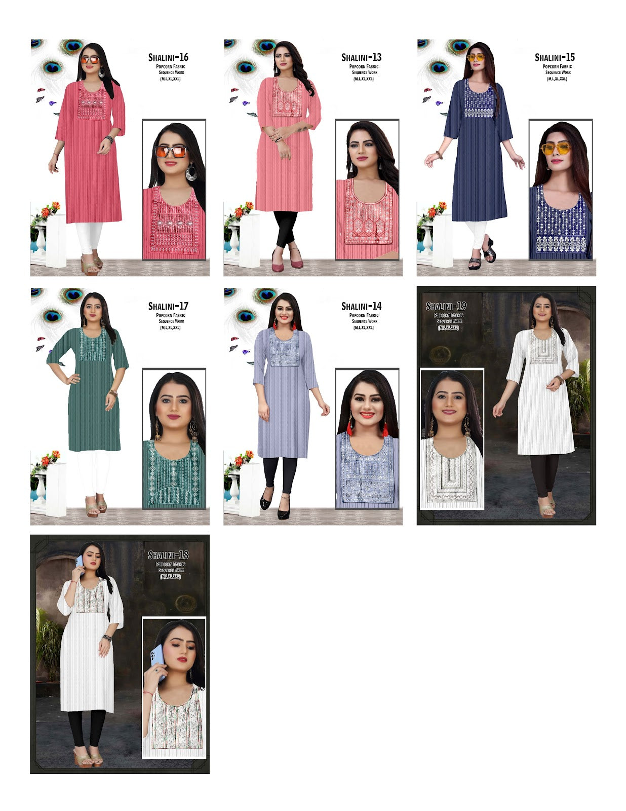 Shalini Ayg Popcorn Knee Length Kurtis Wholesale