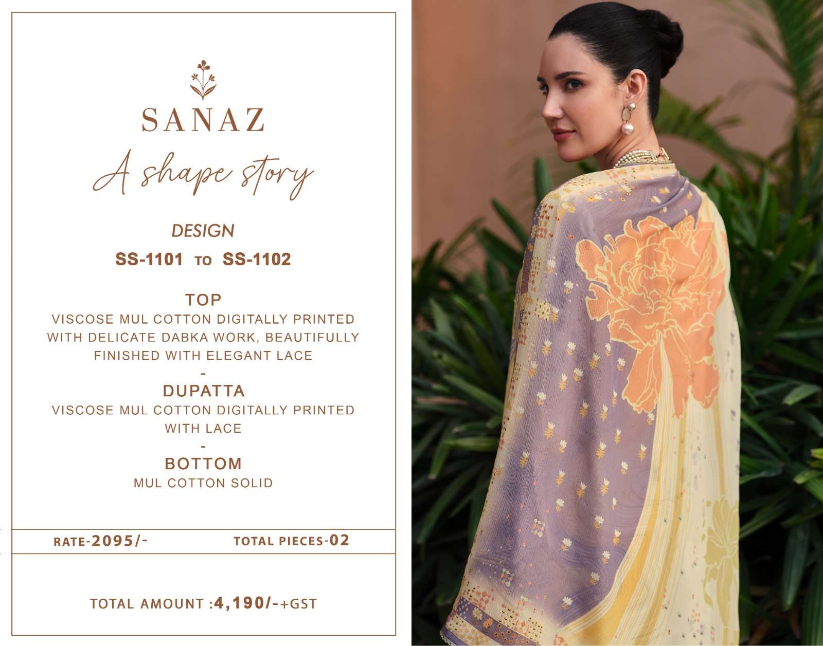 A Shape Story Sanaz Viscose Mul Pakistani Salwar Suits Exporter Ahmedabad