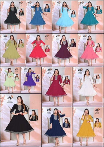 Shivani Vol 1 Pt Vertical Anarkali Kurtis Wholesaler