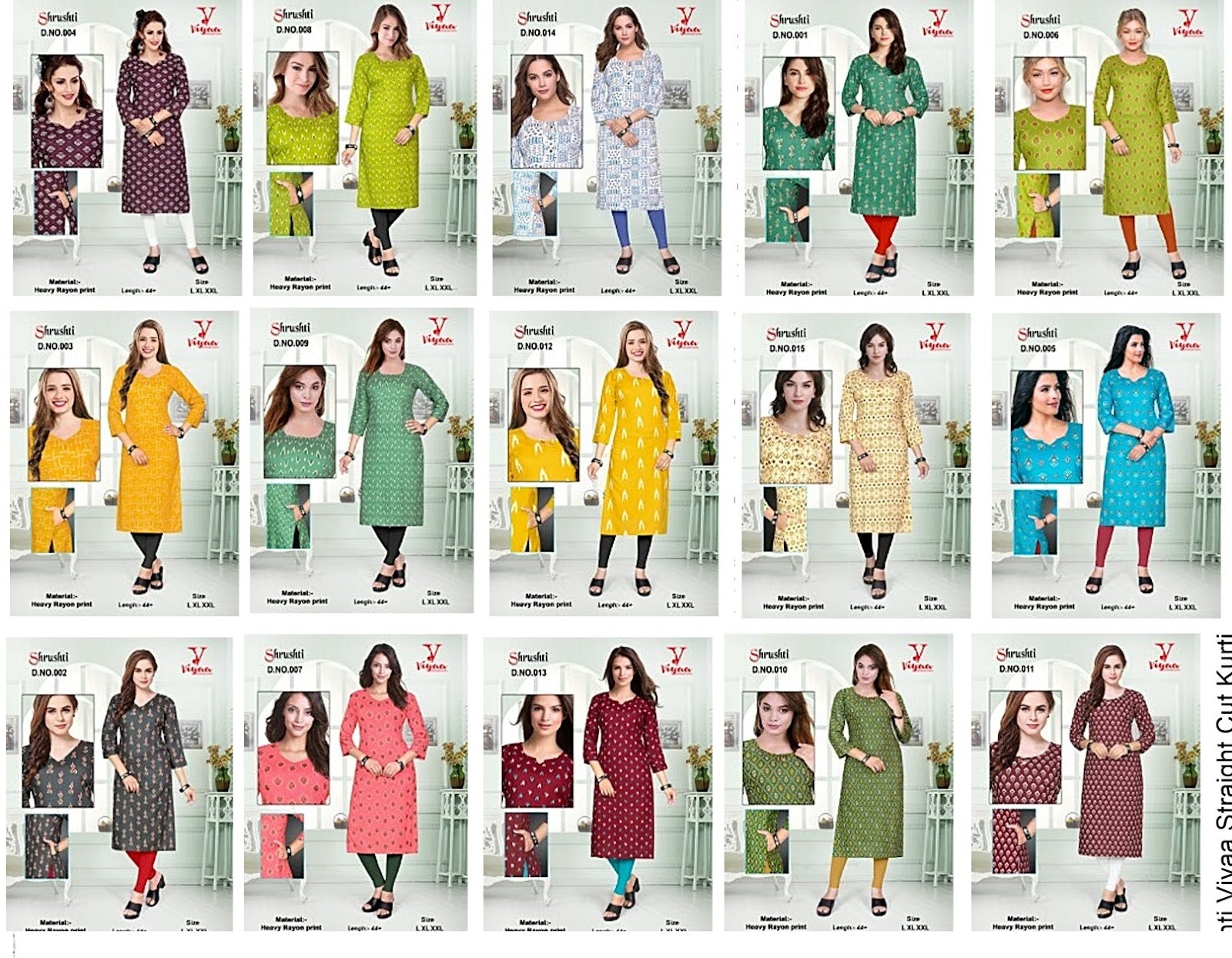 Shrushti Viyaa Heavy Rayon Straight Cut Kurtis