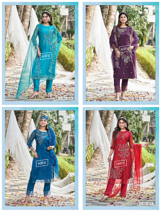Siddhi Vol 5 Hru Organza Readymade Pant Style Suits Wholesale Price
