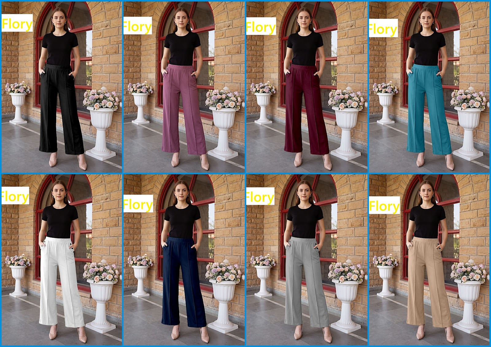 Side Buttons Flory Imported Women Pants Supplier Ahmedabad